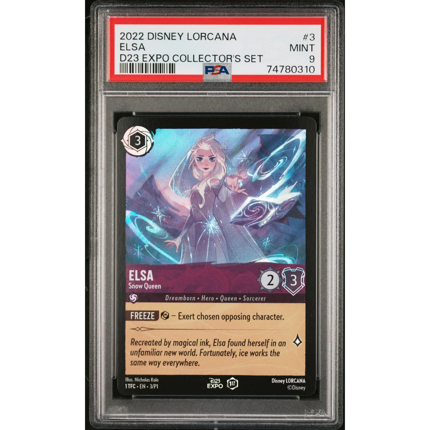 Disney Lorcana EN 3/P1 2022 D23 Expo Elsa Snow Queen PSA 9 | DA Card World Disney Lorcana EN 3/P1 2022 D23 Expo Elsa Snow Queen PSA 9 | DA Card World