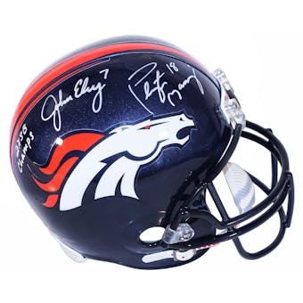 John Elway and Peyton Manning Autographed Denver Broncos Full Size Replica Helmet