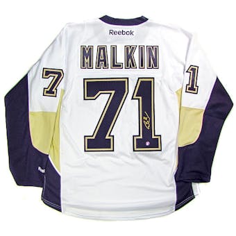 Evgeni Malkin Autographed Pittsburgh Penguins Hockey Jersey (Road)