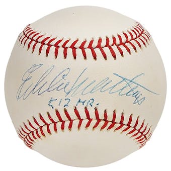 Eddie Mathews Autographed Official Major League Baseball (GAI COA)