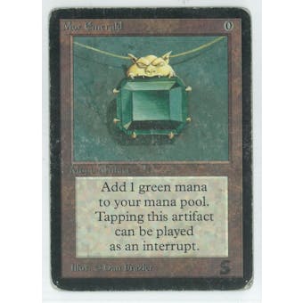 Magic the Gathering Beta Single Mox Emerald - HEAVY PLAY/DAMAGED (HP/DMG) with inking