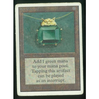 Magic the Gathering Unlimited Single Mox Emerald - MODERATE PLAY (MP) plus inking