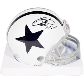 Emmitt Smith Autographed Dallas Cowboys Throwback Mini Helmet w/HOF 2010