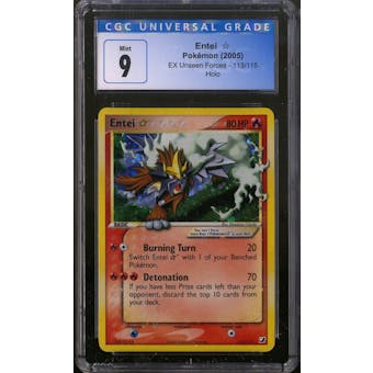 Pokemon EX Unseen Forces Entei Gold Star 113/115 CGC 9 No Subs
