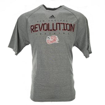 New England Revolution Adidas Gray Climalite Performance Tee Shirt (Adult M)