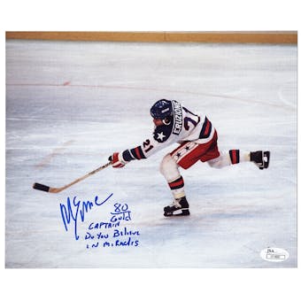 Mike Eruzione Autographed 1980 USA Olympic Hockey "Miracle On Ice" 8x10 Photo (JSA)