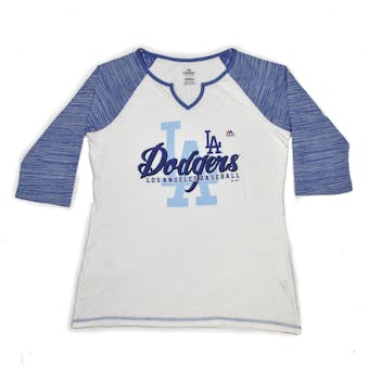 Los Angeles Dodgers Majestic White Victory is Sweet 3/4 Sleeve Tee Shirt (Womens XXL)