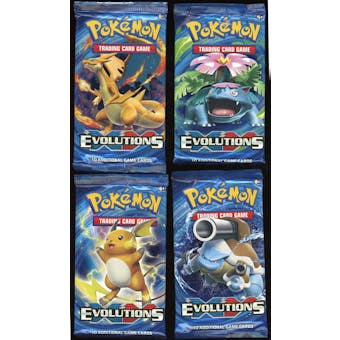 Pokemon XY Evolutions Booster 4-Pack Lot (All Pack Arts) (Reed Buy)
