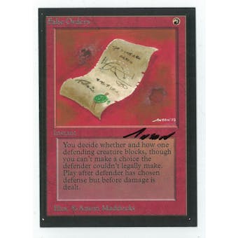 Magic the Gathering Beta Artist Proof False Orders - SIGNED BY ANSON MADDOCKS