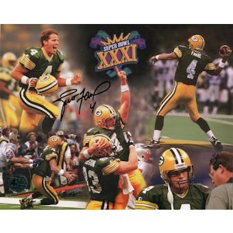 Brett Favre Autographed Green Bay Packers 8x10 Super Bowl XXXI Collage (Favre Authentic)