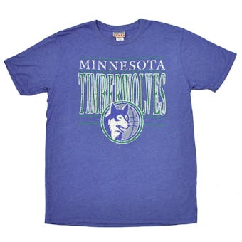 Minnesota Timberwolves Junk Food Heather Blue Vintage Dual Blend Tee Shirt (Adult M)