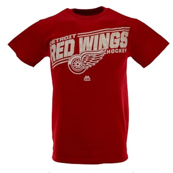 Detroit Red Wings Majestic Red Home Ice Advantage Tee Shirt (Adult L)