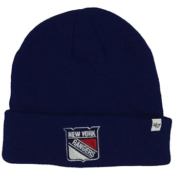 New York Rangers '47 Brand Royal Blue Raised Cuff Knit Winter Hat (Adult One Size)
