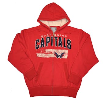 Washington Capitals Old Time Hockey Sumner Red Full Zip Hoodie (Adult M)