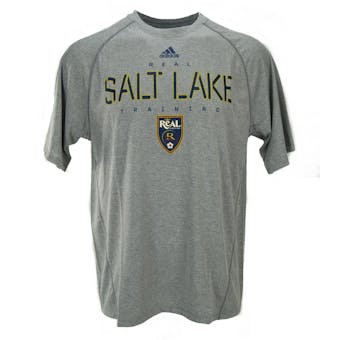 Real Salt Lake Adidas Gray Climalite Performance Tee Shirt (Adult L)