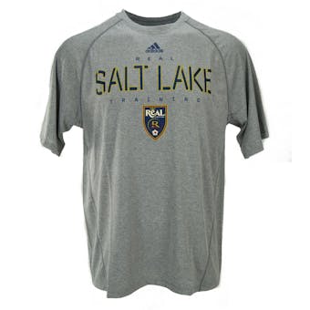 Real Salt Lake Adidas Gray Climalite Performance Tee Shirt (Adult M)