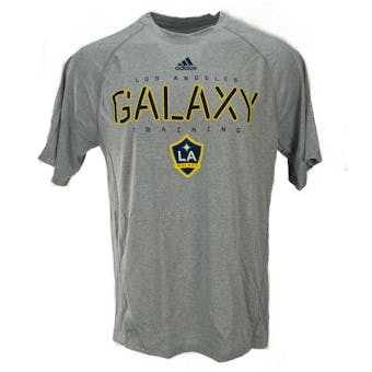 Los Angeles Galaxy Adidas Gray Climalite Performance Tee Shirt (Adult XXL)
