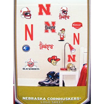 Fathead Jr. Nebraska Cornhuskers Team Logo Set Wall Graphic 40" X 27"