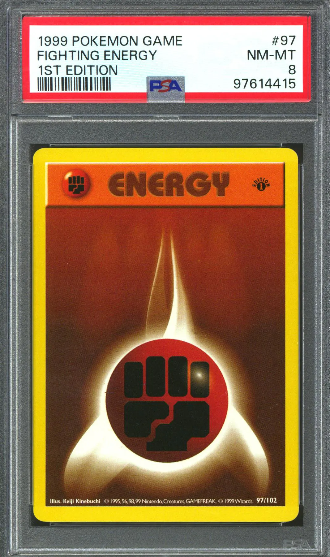 Pokemon Base Set 1st Edition Shadowless Fighting Energy 97/102 PSA 8 | DA Card World Pokemon Base Set 1st Edition Shadowless Fighting Energy 97/102 PSA 8 | DA Card World