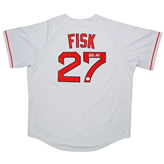 Carlton Fisk Autographed Authentic Boston Red Sox Jersey (Mounted Memories COA)