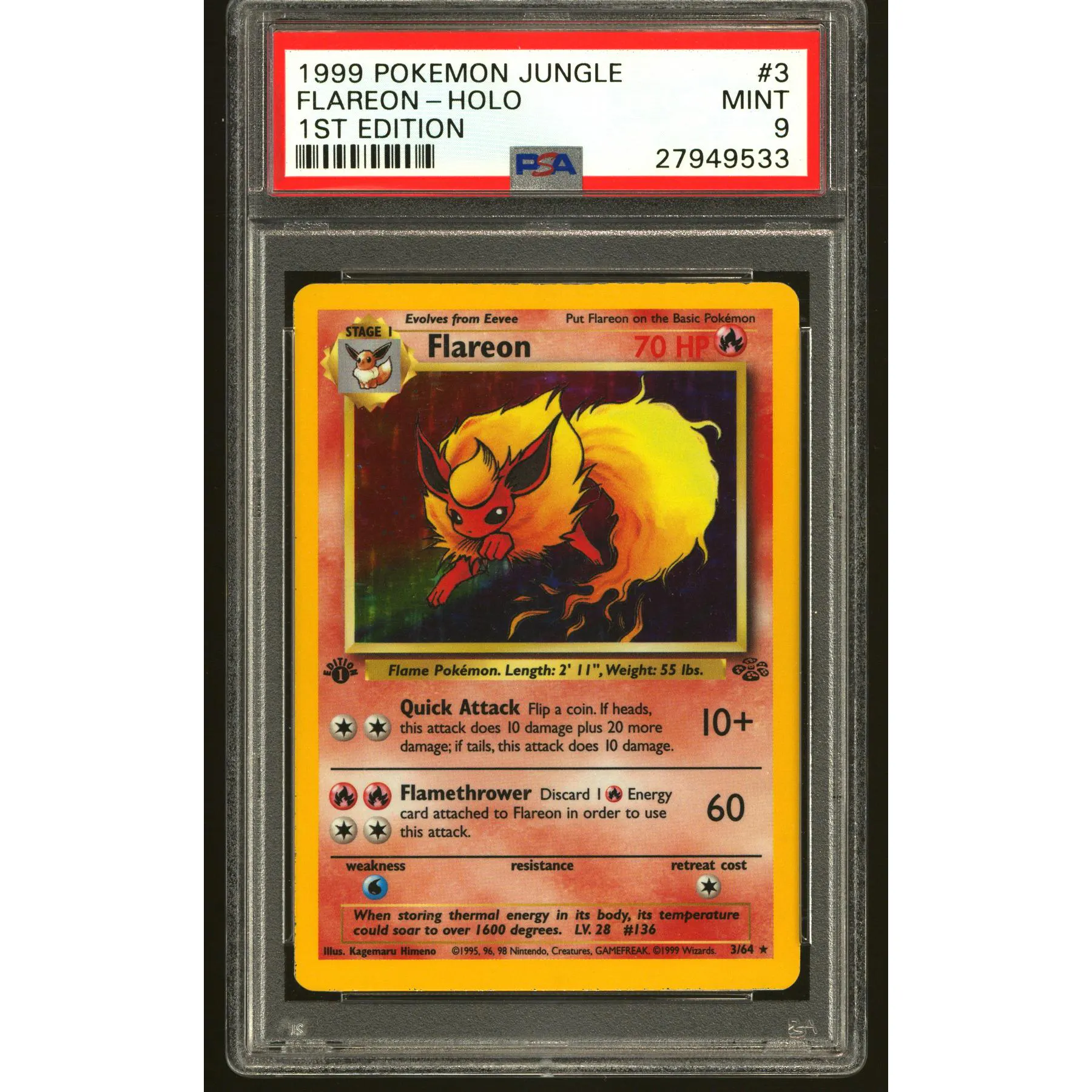 Pokemon Jungle 1st Edition Flareon 3/64 PSA 9 | DA Card World Pokemon Jungle 1st Edition Flareon 3/64 PSA 9 | DA Card World