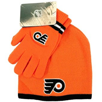 Philadelphia Flyers Reebok Orange Cuffless Knit Hat and Glove Set (Boys 8-20)
