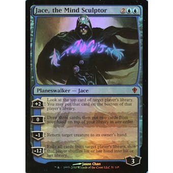 Magic the Gathering Worldwake Single Jace, the Mind Sculptor FOIL - MODERATE PLAY (MP)