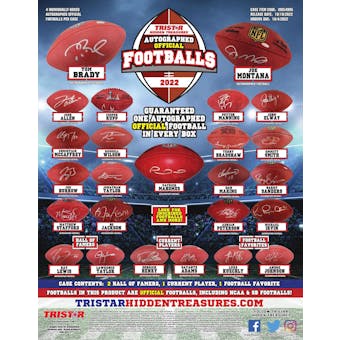 2022 TriStar Hidden Treasures Autographed Official Football Hobby 4-Box Case (Presell)