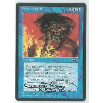 Magic the Gathering Alliances Single Force of Will (Signed by Artist) - SLIGHT PLAY (SP)