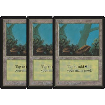 Magic the Gathering Beta 3x LOT Forest (Blue) x3 LIGHTLY/MODERATELY PLAYED (LP/MP)