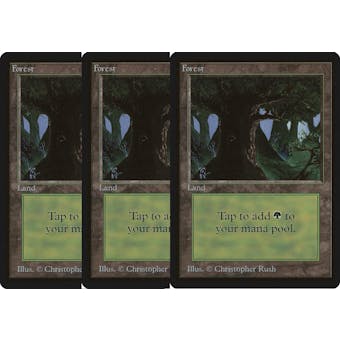 Magic the Gathering Beta 3x LOT Forest (Eyes) x3 LIGHTLY/MODERATELY PLAYED (LP/MP)