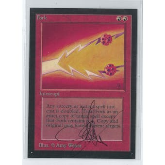 Magic the Gathering Beta Artist Proof Fork - SIGNED AND ALTERED BY AMY WEBER