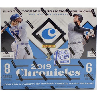 2019 Panini Chronicles Baseball 1st Off the Line Hobby Box