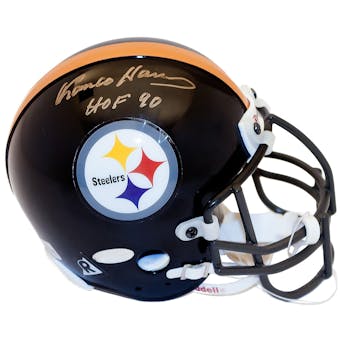 Franco Harris Autographed Pittsburgh Steelers Authentic Mini Helmet w/"HOF 90" (Steiner)