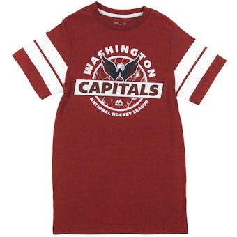 Washington Capitals Majestic Heather Red Past The Limit Dual Blend Tee Shirt (Adult L)