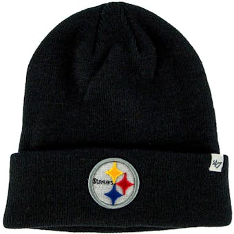 Pittsburgh Steelers '47 Brand Black Raised Cuff Knit Winter Hat (Adult One Size)