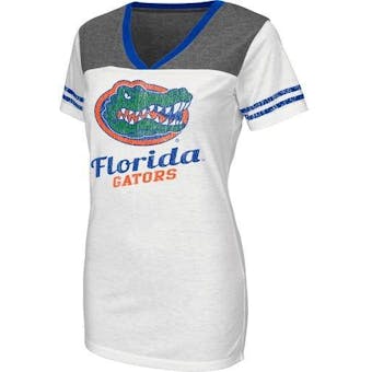 Florida Gators Colosseum Womens White Starfire V-Neck Tee Shirt