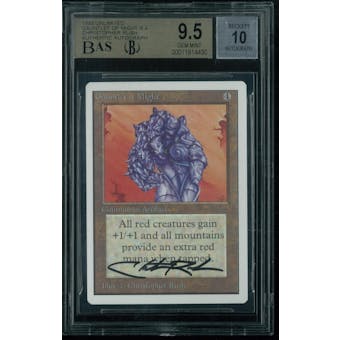 Magic the Gathering Unlimited Gauntlet of Might BGS 9.5 (9, 9.5, 9.5, 9.5) BAS 10 Christopher Rush Auto