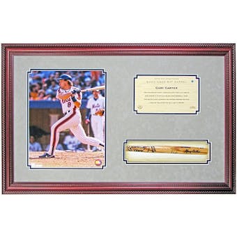 Gary Carter New York Mets Framed Photo & Game Used Bat Slice (UDA)