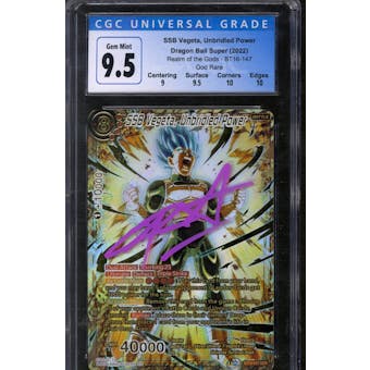 Dragon Ball Super Realm of the Gods SSB Vegeta, Unbridled Power God Rare BT16-147 CGC 9.5 GEM MINT Artist Sign