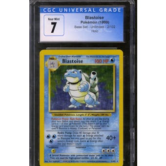 Pokemon Base Set Unlimited Blastoise 2/102 CGC 7 No Subs