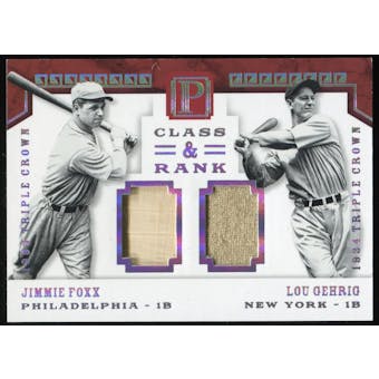2016 Panini Pantheon #CRDFG Lou Gehrig/Jimmie Foxx Dual Materials Holo Silver #1/1