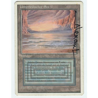 Magic the Gathering Revised Single Underground Sea ARTIST SIGNED GERMAN - MODERATE PLAY