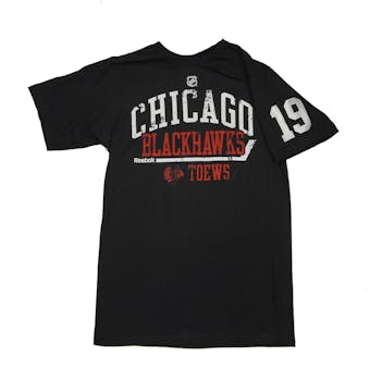 Chicago Blackhawks #19 Jonathan Toews Reebok Black The New SLD Tee Shirt