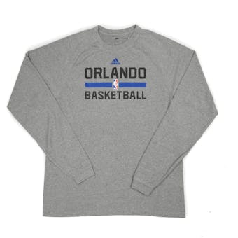 Orlando Magic Adidas Grey Practice Climalite Performance Long Sleeve Tee Shirt (Adult S)