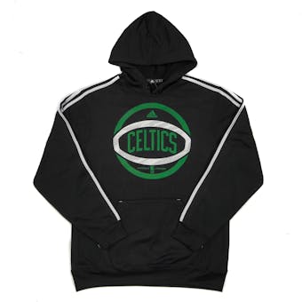 Boston Celtics Adidas Black 3 Stripe Fleece Hoodie (Adult L)