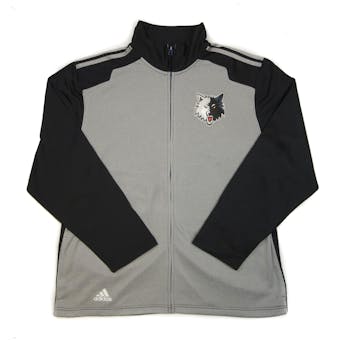 Minnesota Timberwolves Adidas Black & Grey Finished Performance Track Jacket (Adult M)