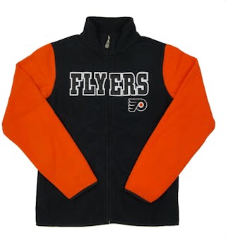 Philadelphia Flyers Reebok Black Full Zip Microfleece Jacket (Womens L)