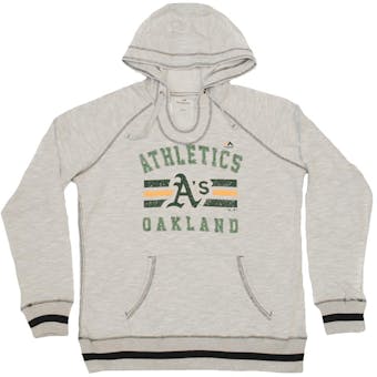 Oakland Athletics Majestic Heather Gray All Time Slugger Hoodie (Womens M)
