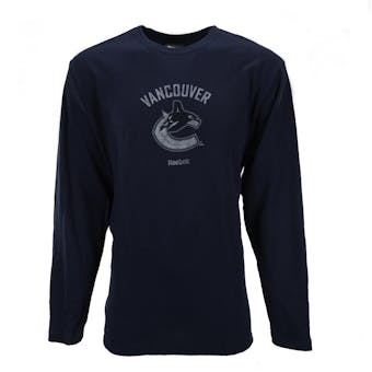 Vancouver Canucks Reebok Navy Long Sleeve Thermal Shirt (Adult L)